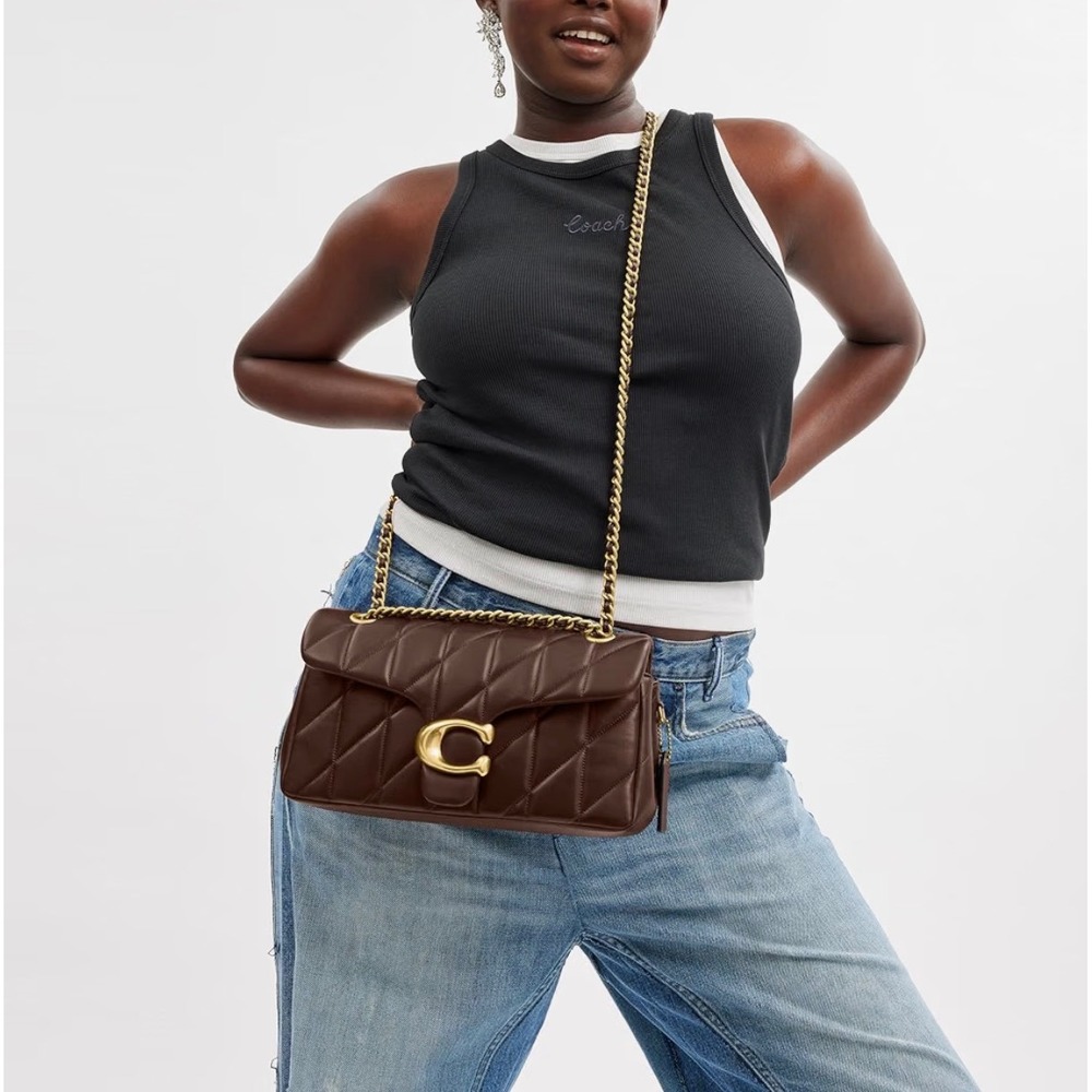 Coach Tabby Shoulder Bag 26 Quilted Brass/Maple Nappa Leather CP150 - Picture 10 of 10